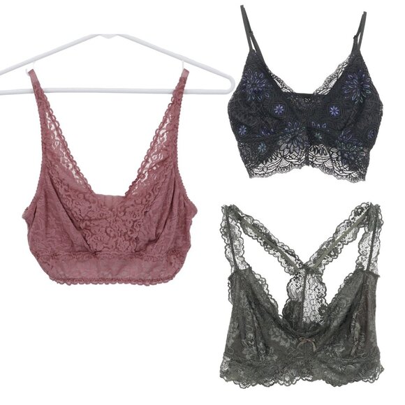 Lace Bralette Bundle Womens L Multi Whimsigoth Feminine Romantic Coquette Sexy - Picture 1 of 16
